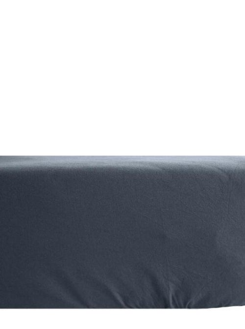 Drap housse Palace pur coton teint lavé 63 fils/cm² Vent du sud - Palace Granit - 160 x 200 cm bonne - Kiabi