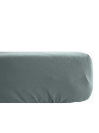 Drap housse Palace pur coton teint lavé 63 fils/cm² Vent du sud - Palace Lichen - 160 x 200 cm bonne