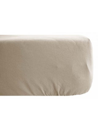 Drap housse Palace pur coton teint lavé 63 fils/cm² Vent du sud - Palace Lin - 90 x 190 cm bonnet de