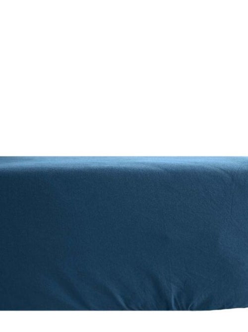 Drap housse Palace pur coton teint lavé 63 fils/cm² Vent du sud - Palace Marine - 160 x 200 cm bonne - Kiabi