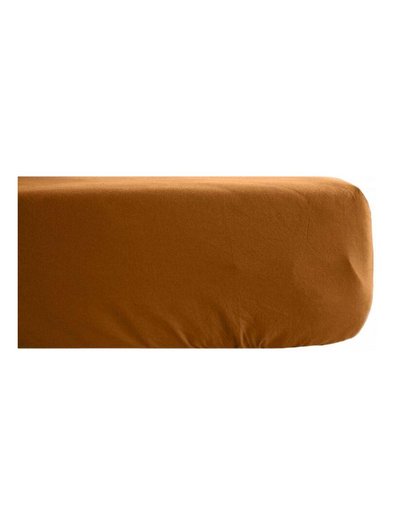 Drap housse Palace pur coton teint lavé 63 fils/cm² Vent du sud Orange - Kiabi