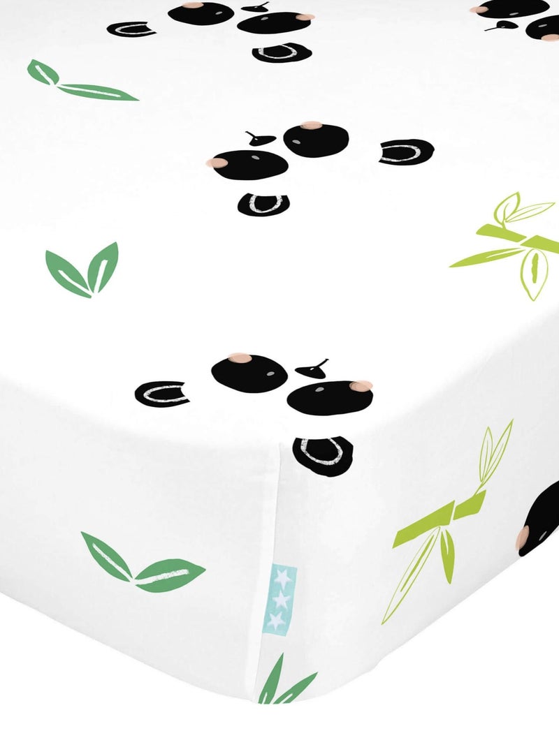 Drap-housse Panda garden Berceau "Happyfriday" Blanc - Kiabi