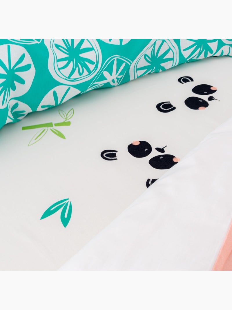 Drap-housse Panda garden "Happyfriday" Blanc - Kiabi