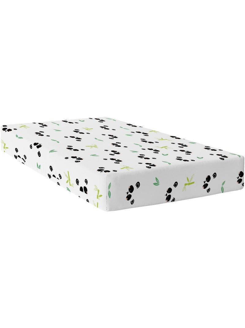Drap-housse Panda garden "Happyfriday" Blanc - Kiabi