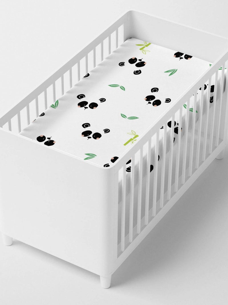 Drap-housse Panda garden Lit Bébé "Happyfriday" Blanc - Kiabi
