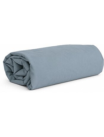 Drap housse percale de coton 65 fils/cm² - bleu - 140x190 / bleu