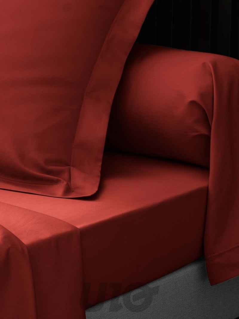 Drap housse Percale de Coton 78fils percale Douceur d'Intérieur Rouge - Kiabi