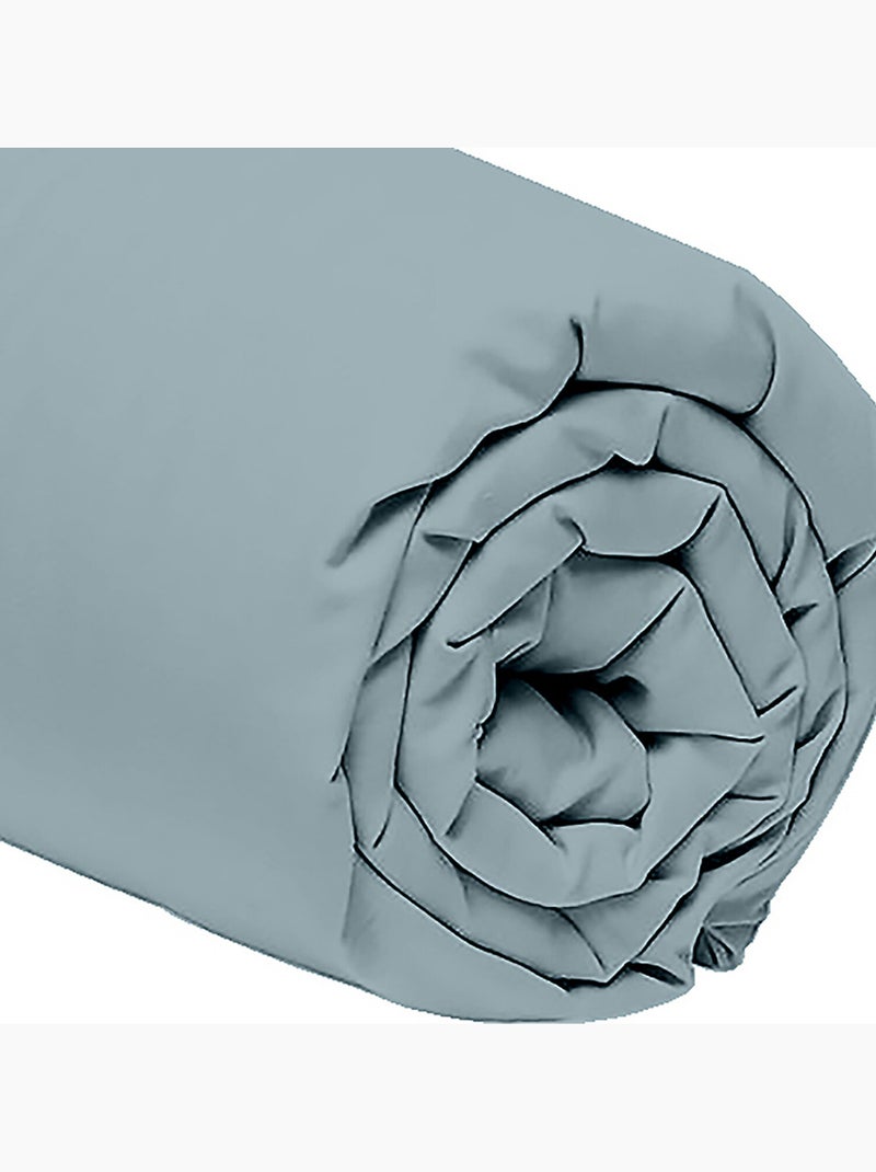 Drap housse percale de coton mura Bleu azur - Kiabi