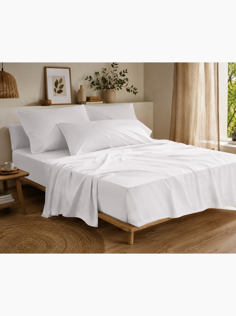 Drap housse percale de coton perrine Blanc - Kiabi
