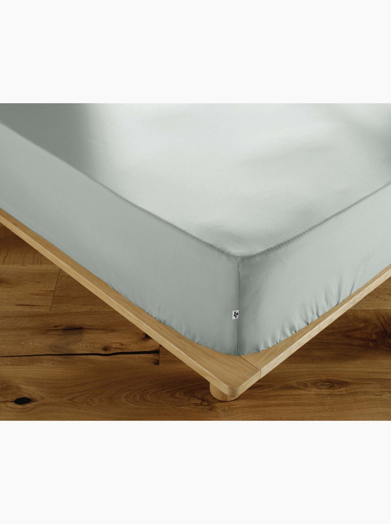 Drap housse percale de coton perrine Bleu céladon - Kiabi