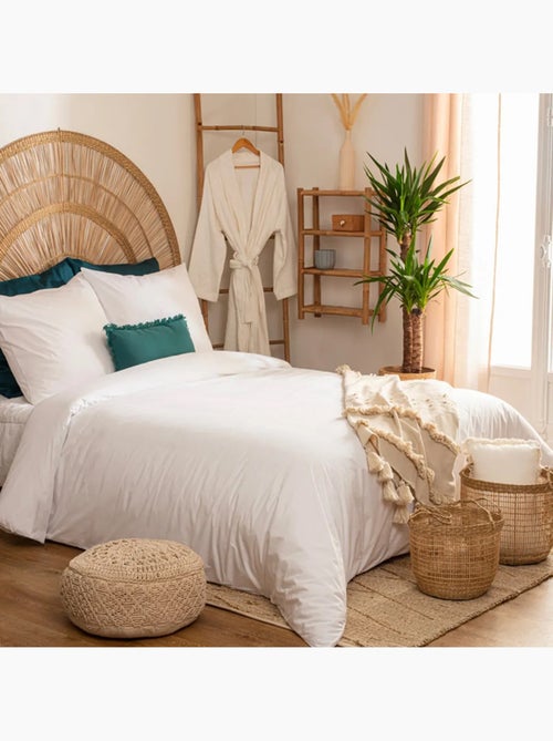 Drap housse percale de coton uni 140 x 190 cm harmonie mordore - Kiabi