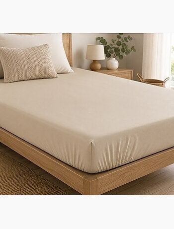 Drap housse percale de coton uni Harmonie