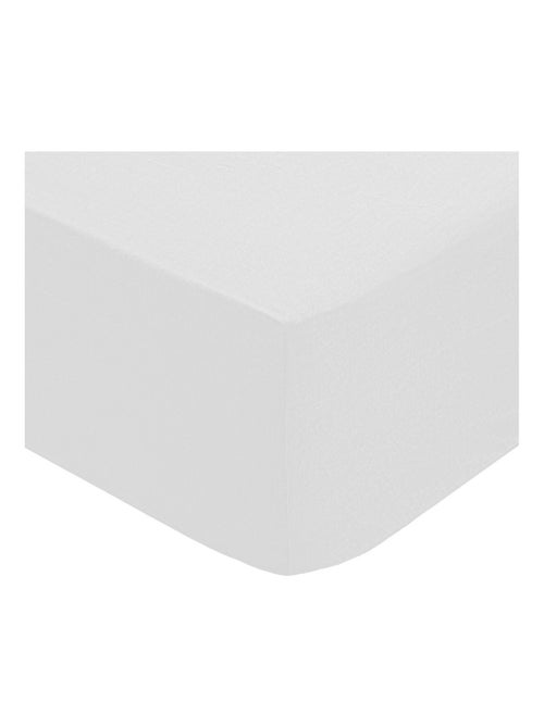 Drap housse percale de coton uni 160 x 200 cm Harmonie blanc - Kiabi