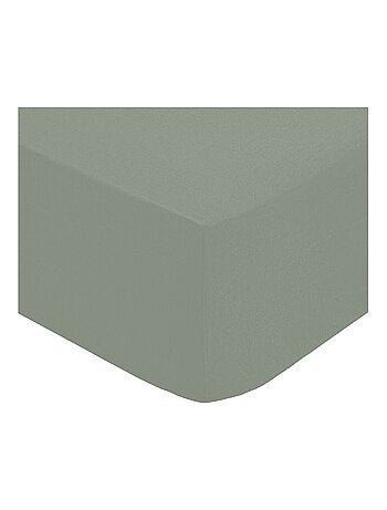 Drap housse percale de coton uni 140 x 190 cm Harmonie bleu egeen