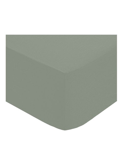 Drap housse percale de coton uni 90 x 190 cm Harmonie tilleul - Kiabi