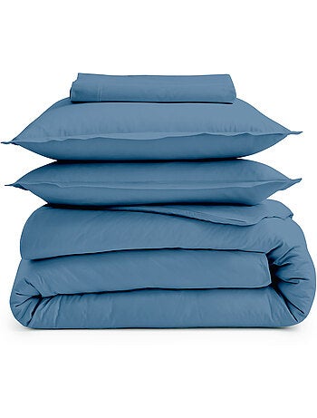 Drap-housse percale de coton uni bonnet 30 cm