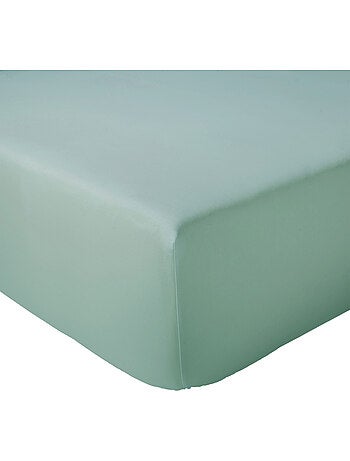 Drap-housse percale de coton uni bonnet 30 cm