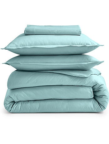 Drap-housse percale de coton uni bonnet 30 cm