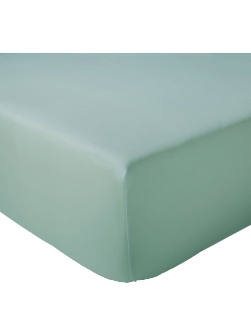 Drap-housse percale de coton uni bonnet 30 cm - Kiabi
