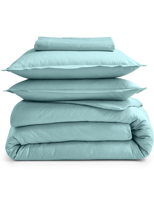 Drap-housse percale de coton uni bonnet 30 cm - Kiabi