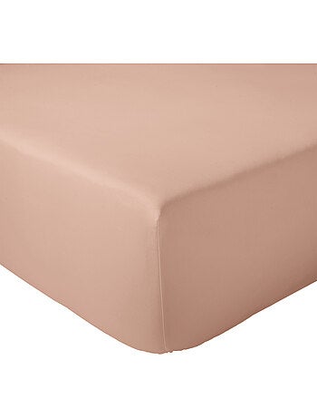 Drap-housse percale de coton uni bonnet 30 cm