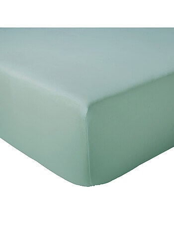 Drap-housse percale de coton uni bonnet 40 cm