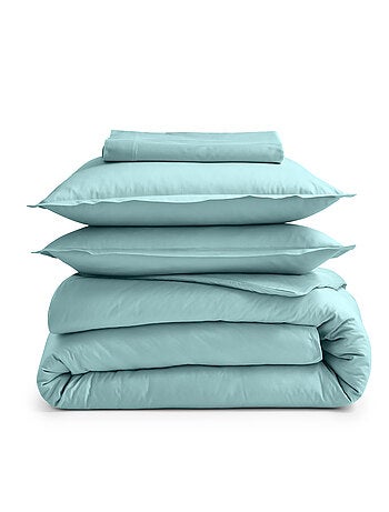 Drap-housse percale de coton uni bonnet 40 cm