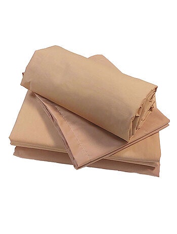 Drap-housse percale de coton uni bonnet 40 cm