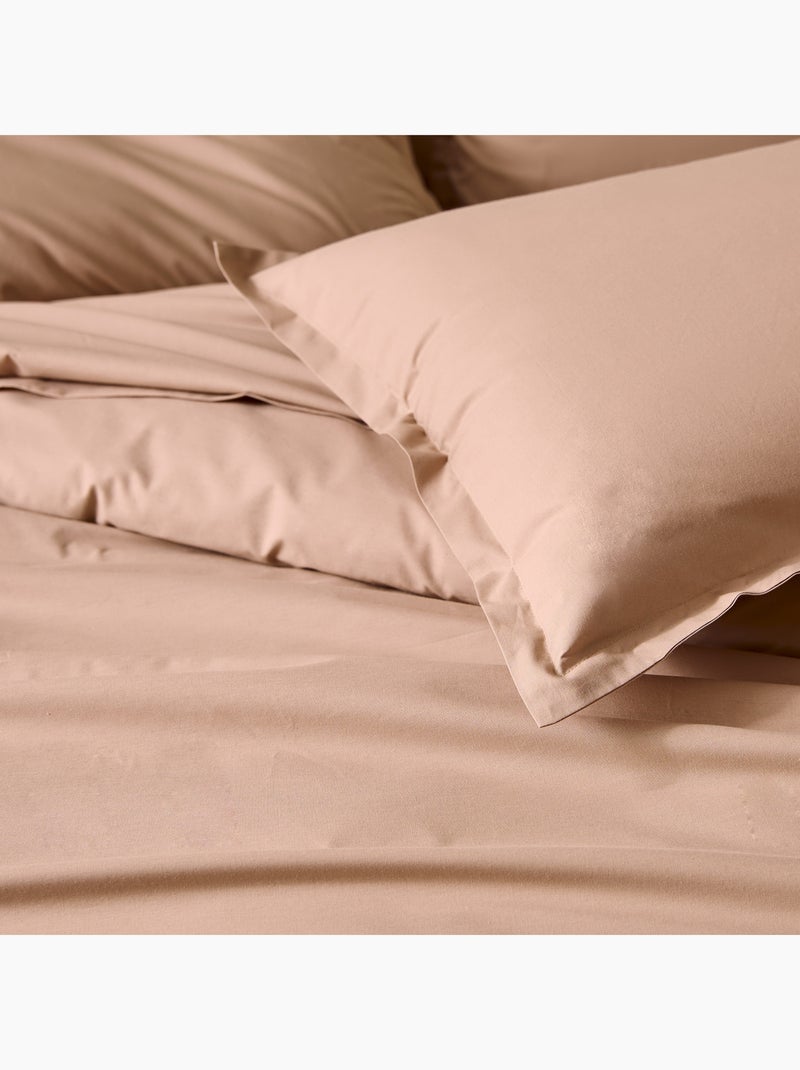 Drap-housse percale de coton uni bonnet 40 cm Orange clair - Kiabi