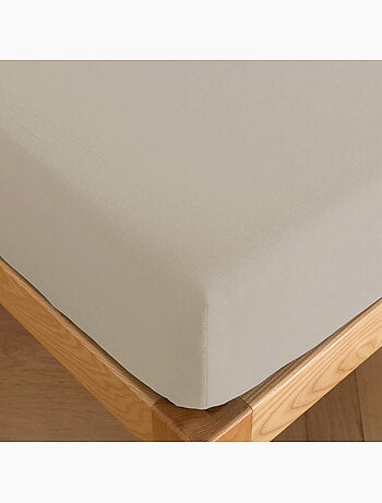 Drap housse percale de coton uni, finesse