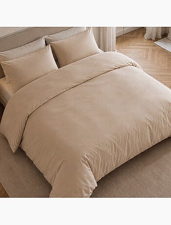 Drap housse percale de coton uni, finesse