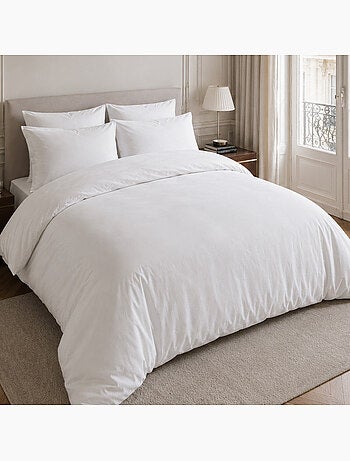 Drap housse percale de coton uni, finesse