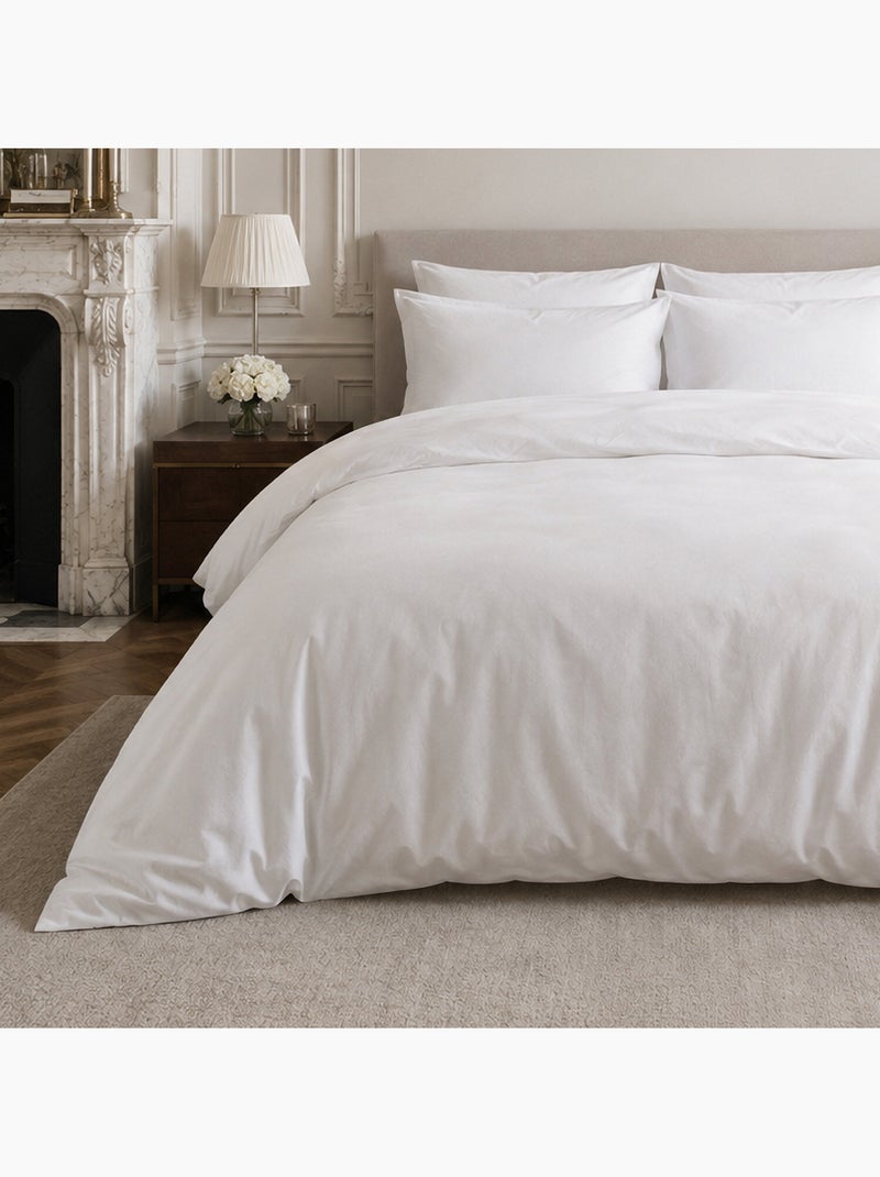 Drap housse percale de coton uni, finesse Blanc - Kiabi