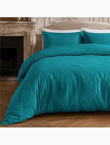 Drap housse percale de coton uni, finesse