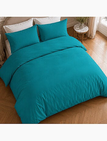 Drap housse percale de coton uni, finesse