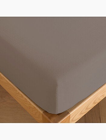 Drap housse percale de coton uni, finesse