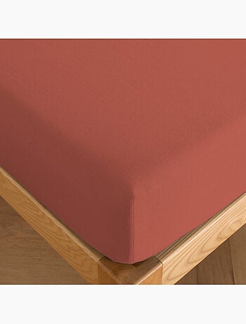 Drap housse percale de coton uni, finesse