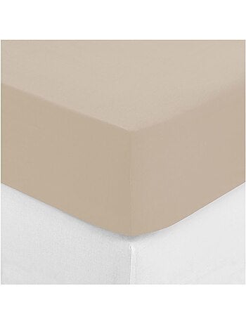 Drap housse percale de coton uni 140 x 190 cm Harmonie bleu egeen