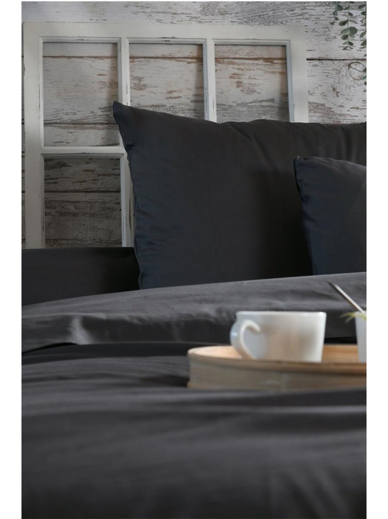 Drap housse percale en coton Nuage Gris foncé - Kiabi