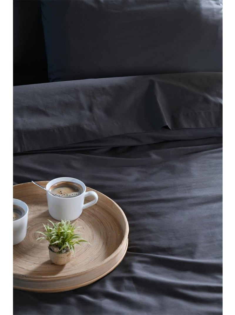 Drap housse percale en coton Nuage Gris foncé - Kiabi