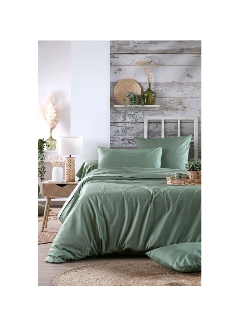 Drap housse percale en coton Nuage Vert - Kiabi