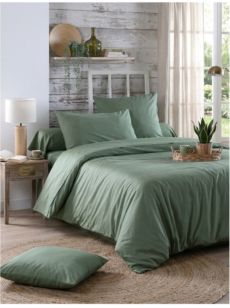 Drap housse percale en coton Nuage Vert - Kiabi