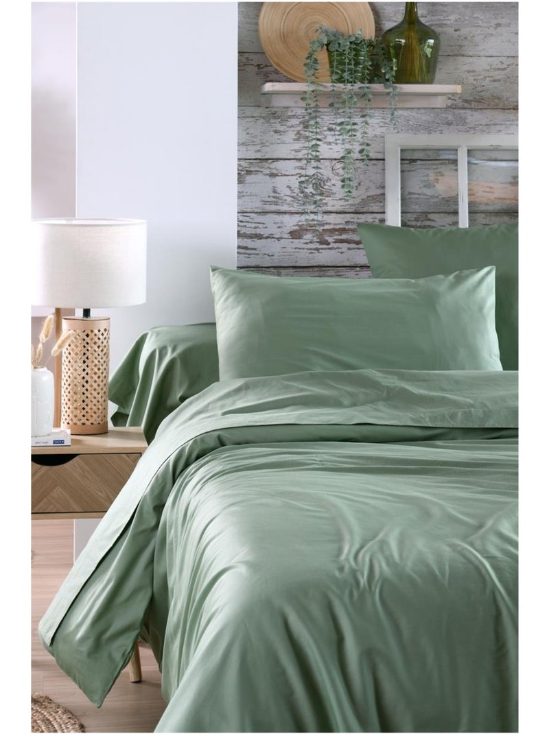 Drap housse percale en coton Nuage Vert - Kiabi
