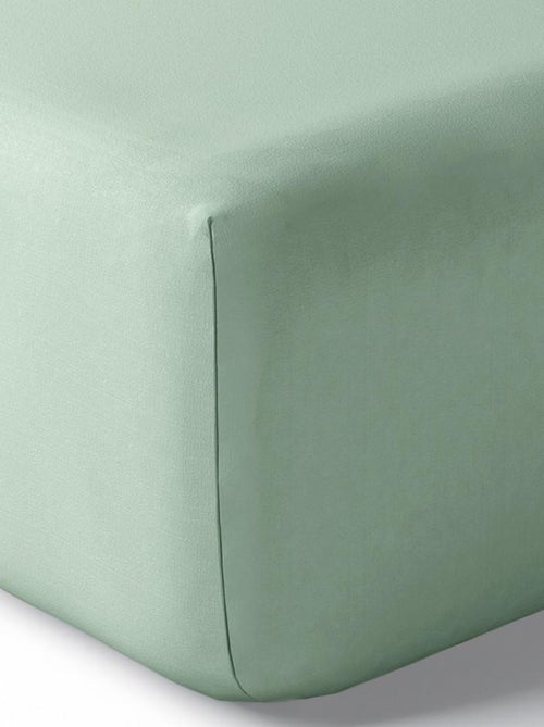 Drap housse percale "Julian" avec bonnet 35 cm toutes dimensions Coton Pur - Kiabi