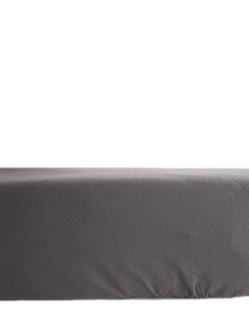 Drap housse percale pur coton peigné longues fibres 80 fils/cm² avec bonnet de 35 cm Vent du sud - A - Kiabi
