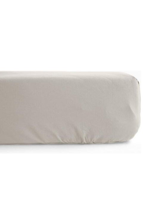 Drap housse percale pur coton peigné longues fibres 80 fils/cm² avec bonnet de 35 cm Vent du sud - N - Kiabi
