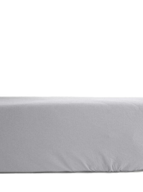 Drap housse percale pur coton peigné longues fibres 80 fils/cm² avec bonnet de 35 cm Vent du sud - P - Kiabi