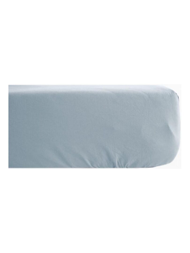 Drap housse percale pur coton peigné longues fibres 80 fils/cm² avec bonnet de 35 cm Vent du sud Blanc Blanc - Kiabi