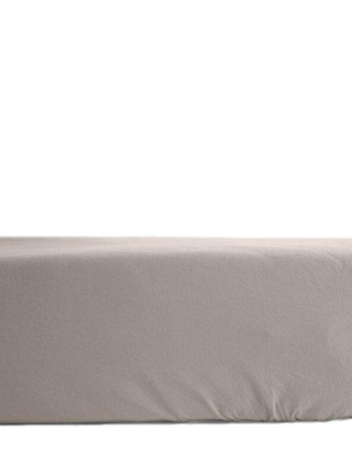 Drap housse percale pur coton peigné longues fibres 80 fils/cm² avec bonnet de 35 cm Vent du sud - Kiabi