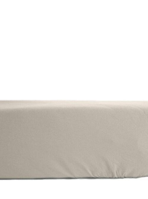 Drap housse percale pur coton peigné longues fibres 80 fils/cm² avec bonnet de 35 cm Vent du sud - Kiabi